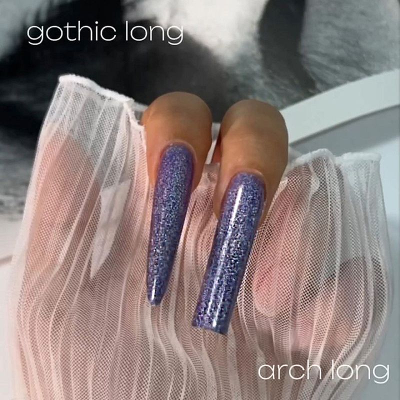 Komilfo Top Nail Forms, Long Gothic - Верхні форми для нарощування, довгий готичний мигдаль, 120 шт