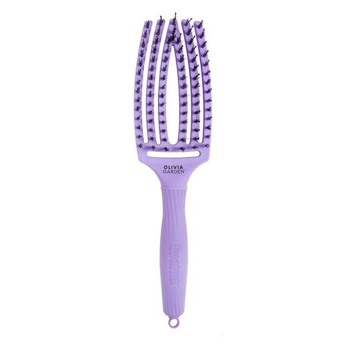 Olivia Garden Щетка массажная с натуральной щетиной Finger Brush Combo Medium Tropical Lavander