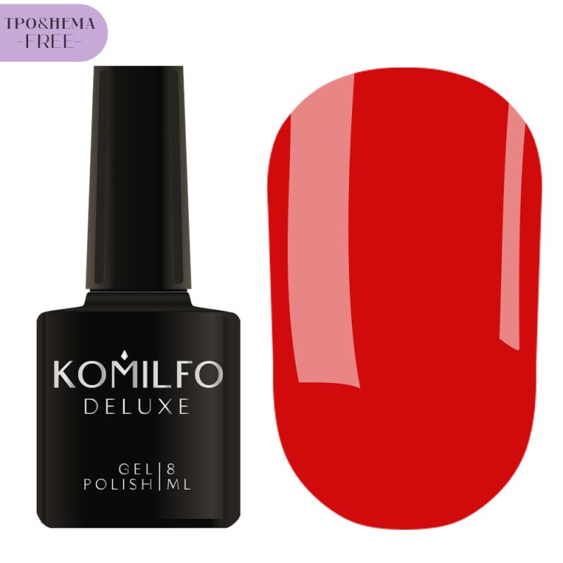 Komilfo кольоровий гель-лак для нігтів Red Code Collection №001 HEMA/TPO free, 8 мл