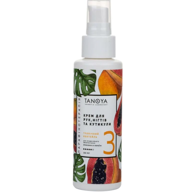 Tanoya Hand, Nail & Cuticle Cream, Tropical Cocktail, 100 ml