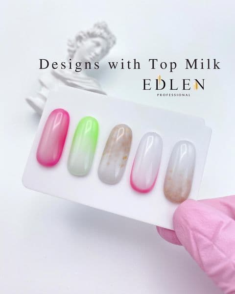 Edlen Top for nails Top milk - milk top without LSH with UV filters, 9 ml