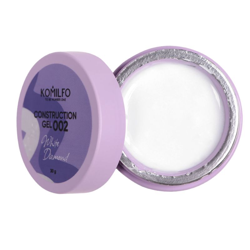 Komilfo гель для нігтів Construction Gel 002 White Diamond, 30 г