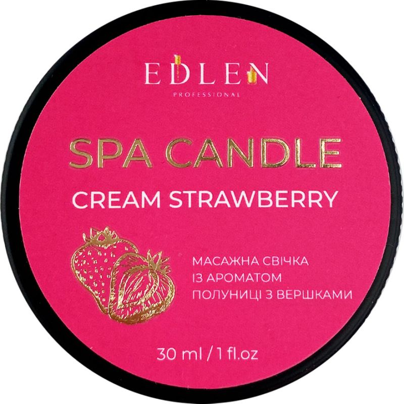Edlen Massage candle Spa candle Cream Strawberry, 30 ml