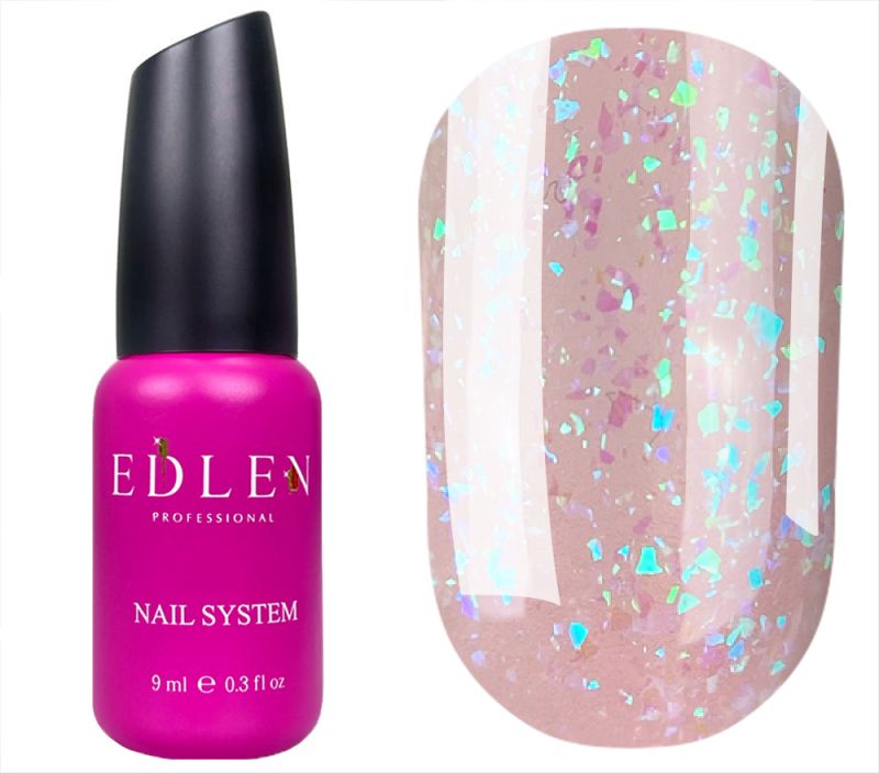 Edlen Base for nails Cover base Shimmer 33 (peach with colored potal), 9 ml