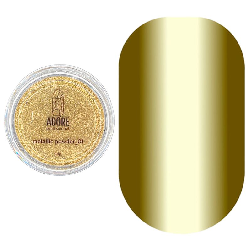 ADORE Хромированная пудра для ногтей Metallic Powder №01, 0,5г