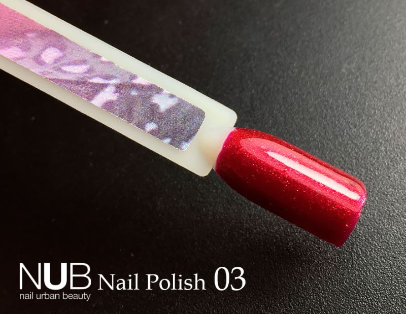 NUB 003 Everning Chic nail polish (intense raspberry red, micro-shine), 14 ml