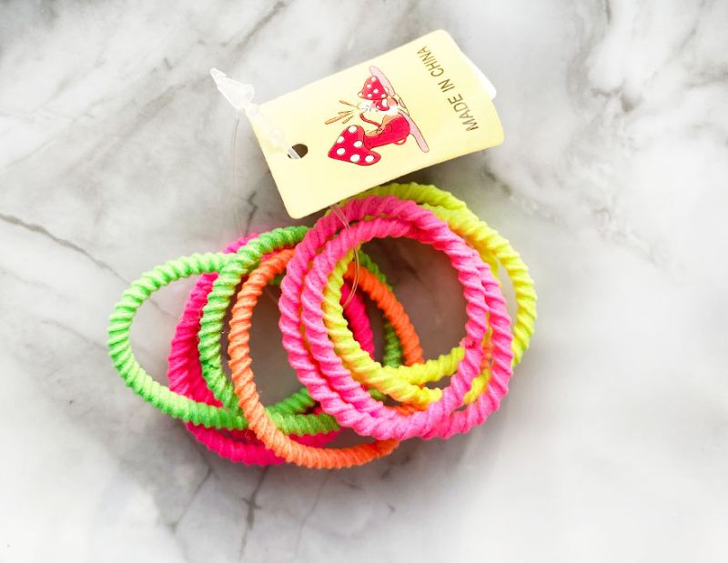 multicolored neon - 2.5 cm - 10 pieces - ribbed
