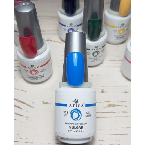 Gel varnish Atica Vulgar GPM196 (blue jeans, enamel), 7.5 ml