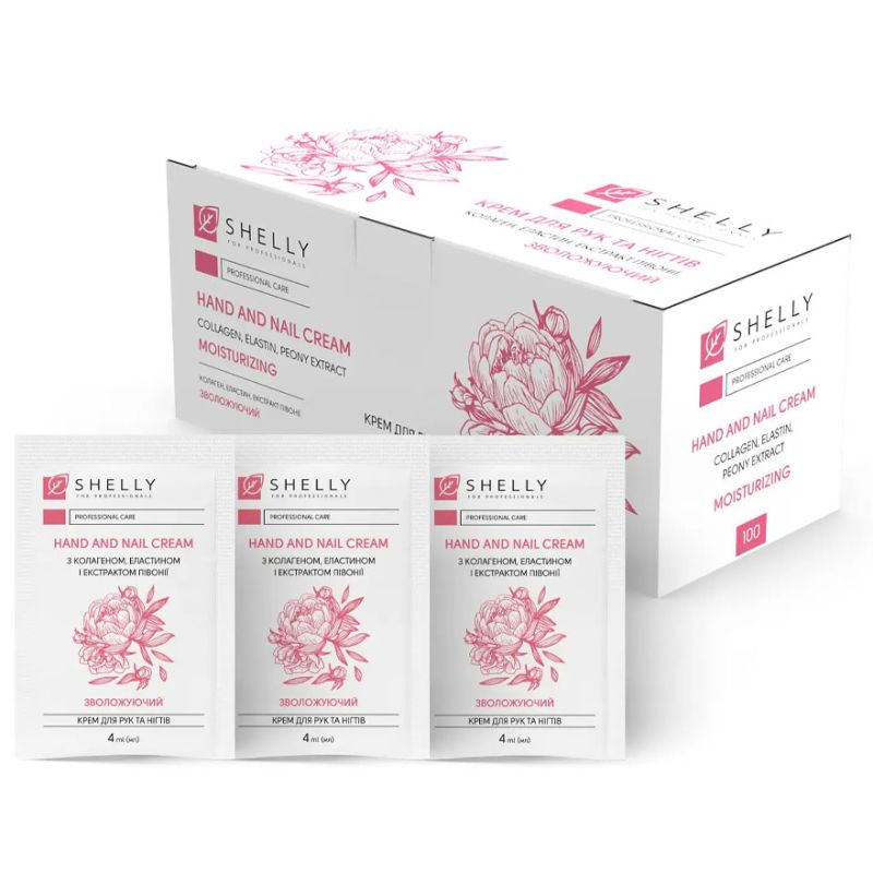 Shelly Hand cream and nails with collagen, elastin and pivonia extract, 4 ml*100 pcs
