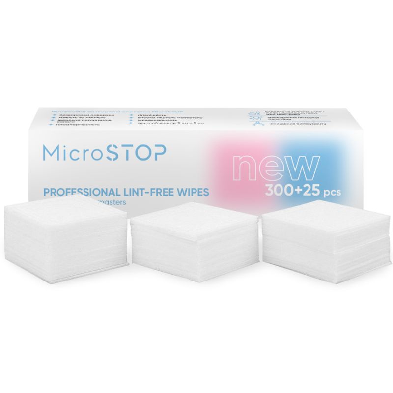 Microstop Professional lint-free napkins for manicure 300+25 pcs in a pack
