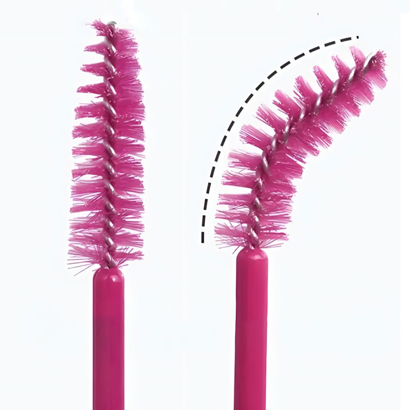 Eyelash brush, nylon, crimson (50 pcs/pack)