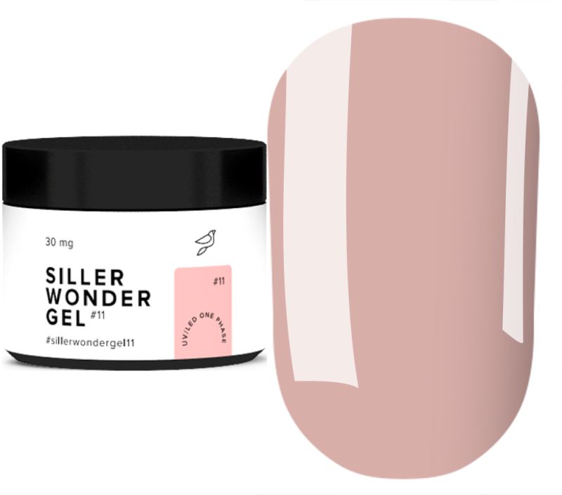 Siller Гель для нігтів однофазний LED/UV Wonder Gel №11 (блідо-рожевий), 30 мл