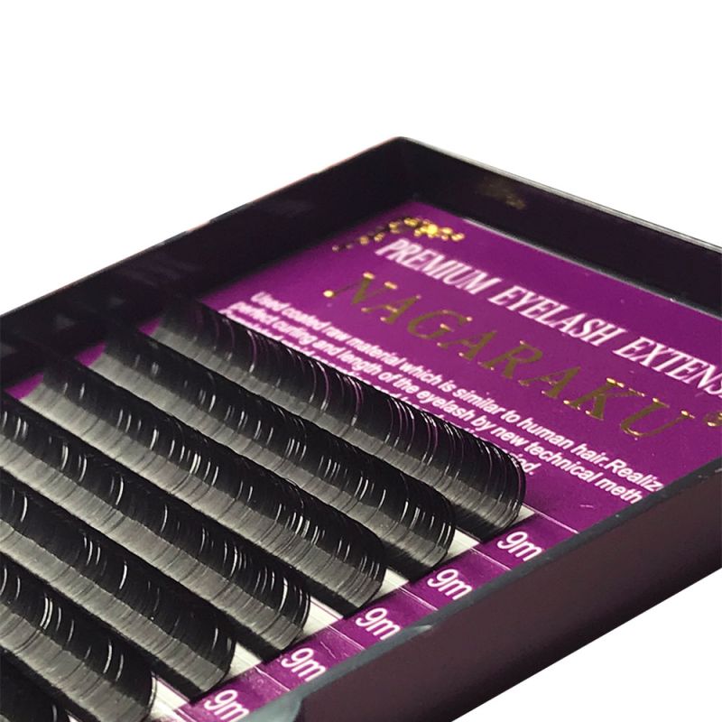 Nagaraku NATURAL Black eyelashes D 010 (16 ribbons 09 mm)
