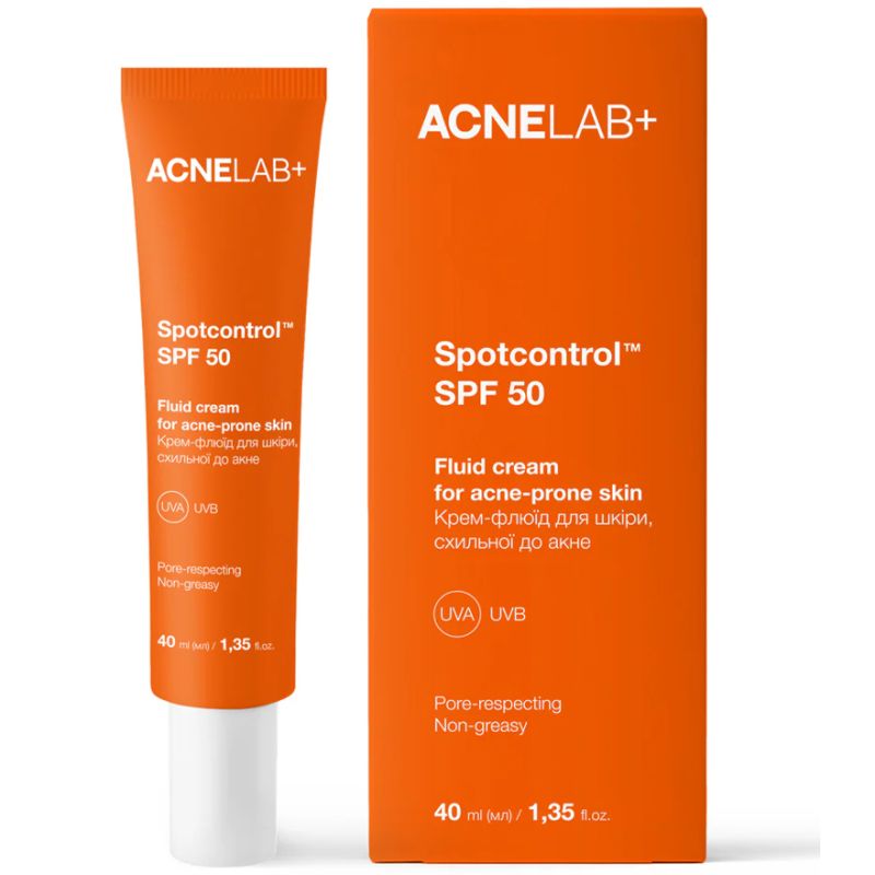 ACNELAB+ Крем-флюїд для шкіри, схильної до акне Spotcontrol SPF 50 Fluid cream for acne-prone skin, 40 мл