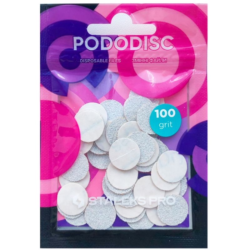 Сменные файлы белые для педикюрного диска PODODISC STALEKS PRO S 100 грит (50 шт)