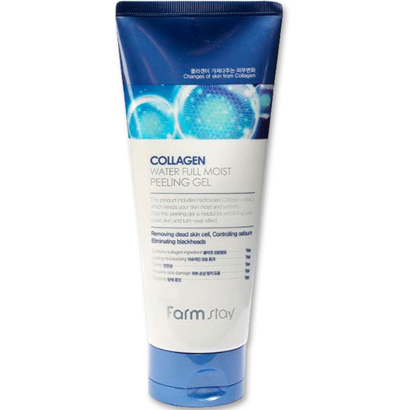 FARMSTAY Collagen Water Full Moist Peeling Gel - peeling roll with collagen, 180 ml