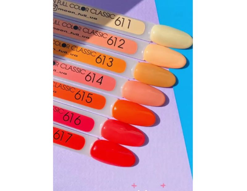 MOON FULL color Gel polish gel-varnish No. 612 (apricot, enamel), 8 ml