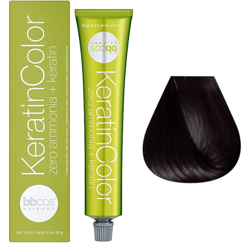 Bbcos Keratin Color Cream hair dye 1/0 black, 100 ml