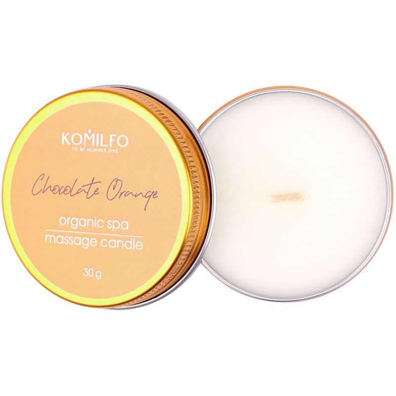 Komilfo Massage Candle – Chocolate Orange, масажна свічка для шкіри, 30 г