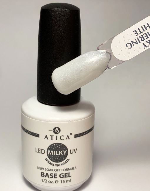 Atica Nail base Base Gel Milky Sparkling White, 30 ml