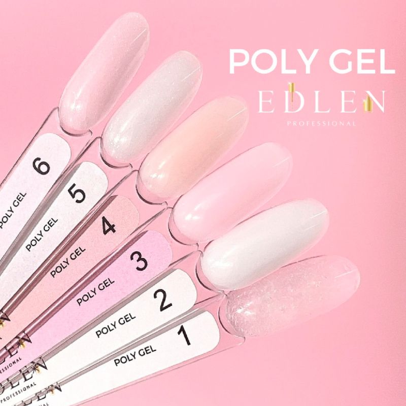 Edlen Гель для ногтей Poly gel 06 (светло-розовый с микроблеском), 15 мл