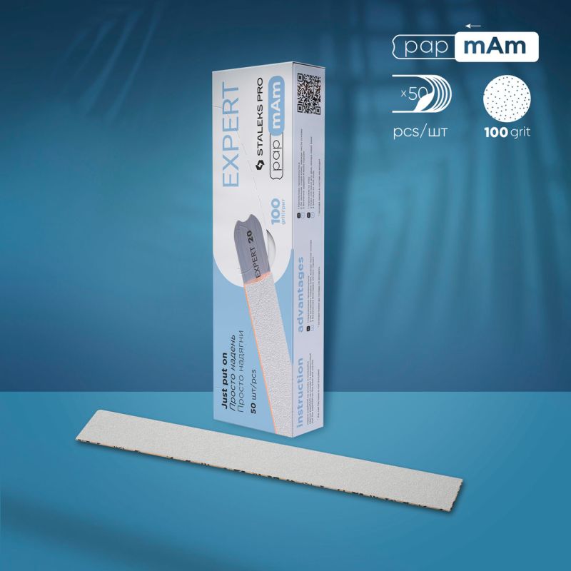 Staleks Pro - Replaceable files white papmAm for straight saw EXPERT 22 100 grit (50 pcs)