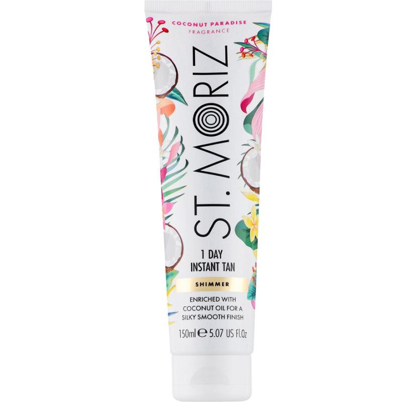 St.Moriz Бронзатор с легким эффектом загара Shimmer 1 Day Tan Coconut Paradise, 150 мл