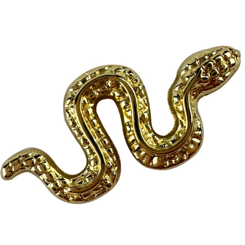 Metal nail decor Snakes, Gold, 8 x 17 mm