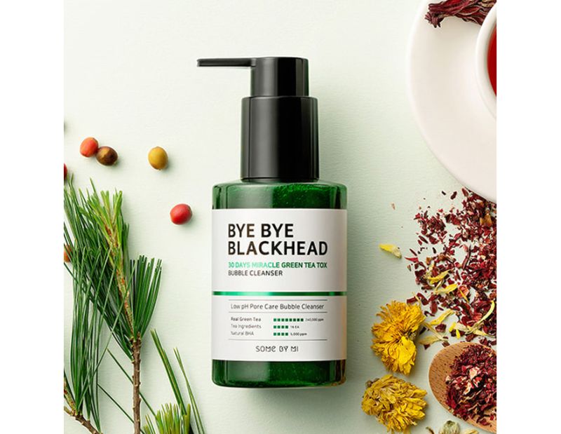 SOME BY MI Bye Bye Blackhead 30 Days Miracle Green TeaTox Bubble Cleanser Маска-пінка від чорних цяток, 120 г