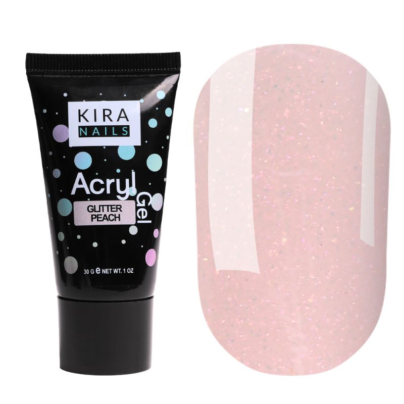 Kira Nails Acryl Gel Glitter Peach, 30 g