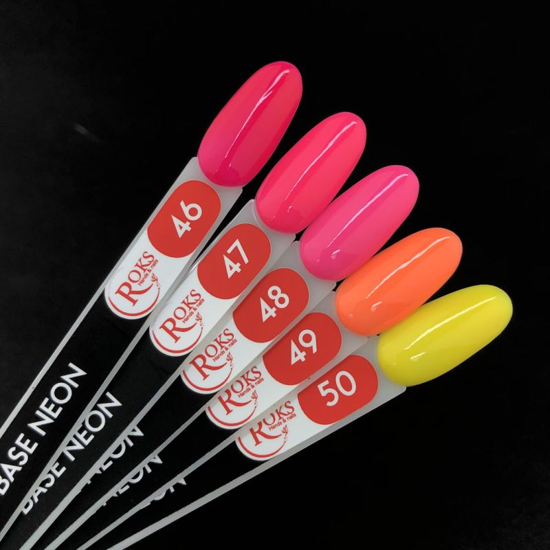 Rubber base French Roks №049 (неоновый мандариновый), 8 мл