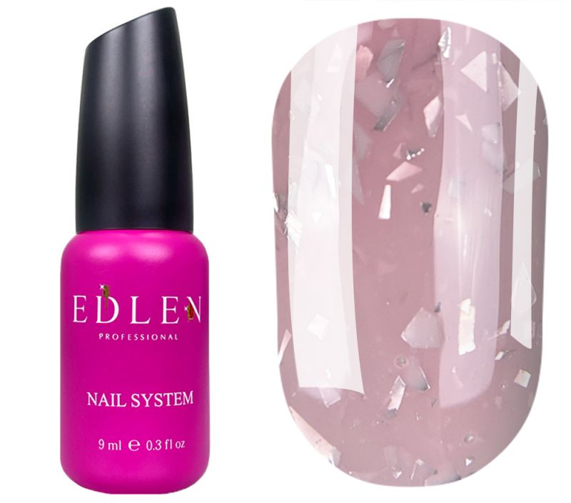 Edlen Nail base Cover base Potal 27 (peach-pink with silver potal), 9 ml