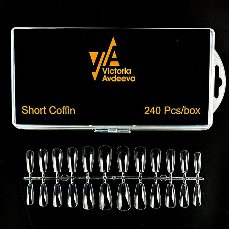 Victoria Avdeeva Gel tips Short Ballerina (Short Coffin), 240 pcs.