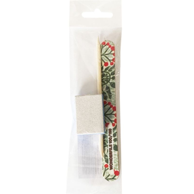 Wonderfile disposable manicure set (nail file with print 100/180, buff 180/240, orange stick)