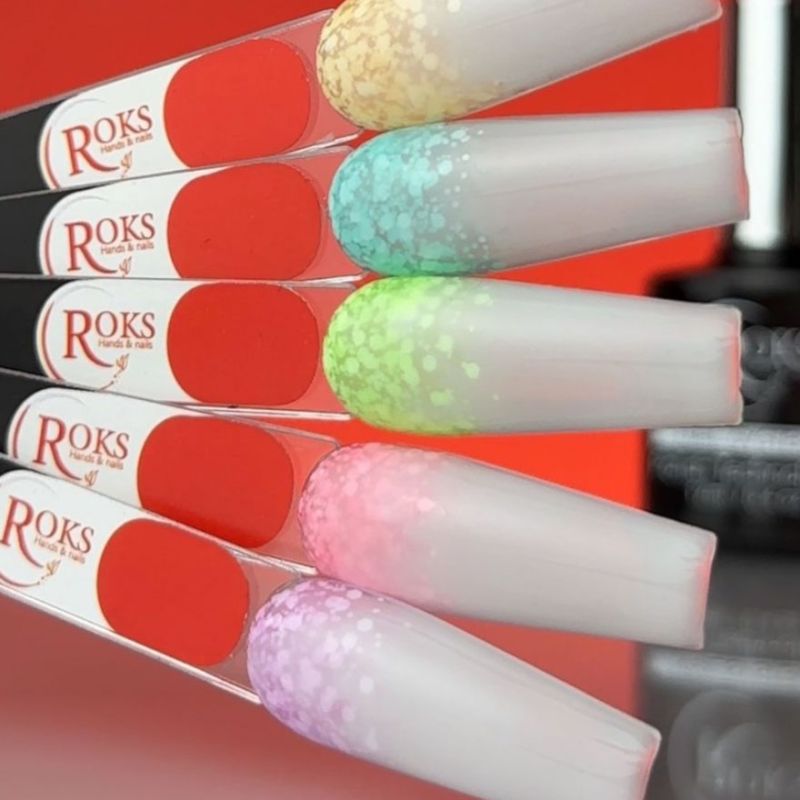 Roks Top for nails without a sticky layer Milk no wipe top, 8 ml