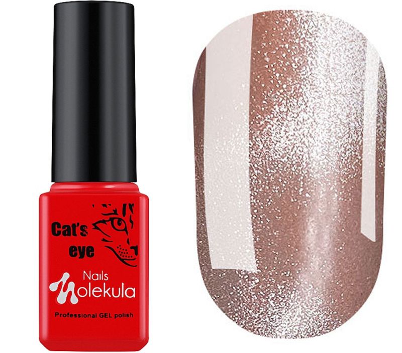 Molekula 9D Cats eye gel varnish No. 910 (beige, magnetic), 6 ml