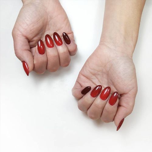 Gel varnish Komilfo DeLuxe Termo C005 (burgundy brown, when heated - red), 8 ml