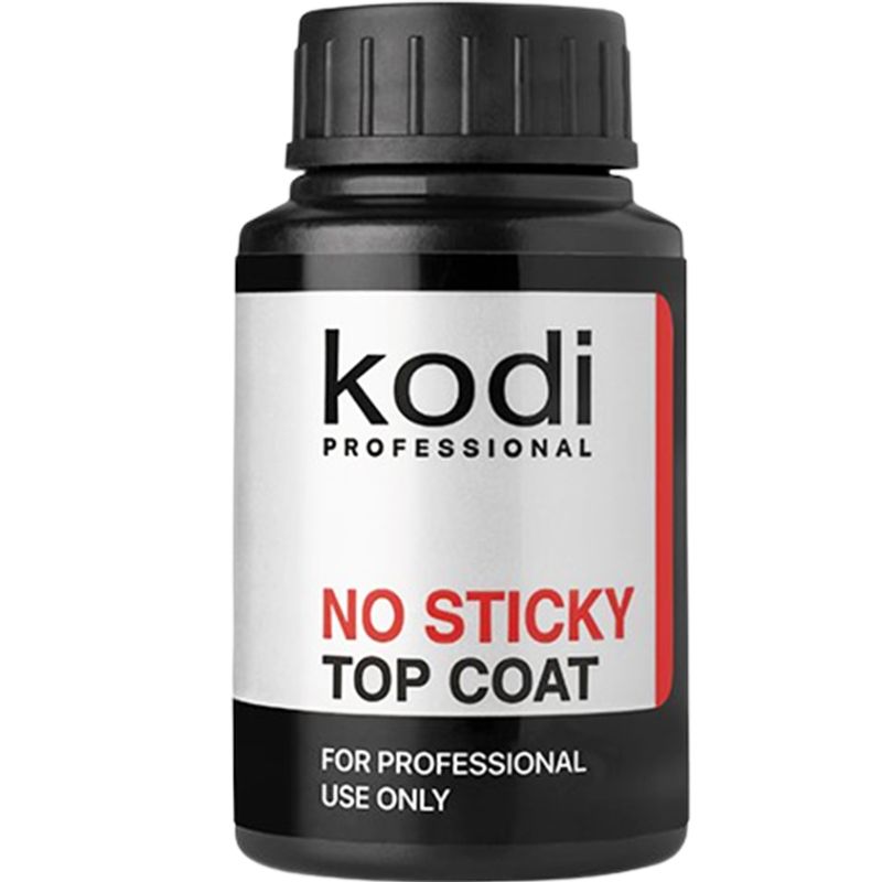 Gel Polish Kodi Professional, No Sticky Top Coat - top coat without a sticky layer, 30 ml