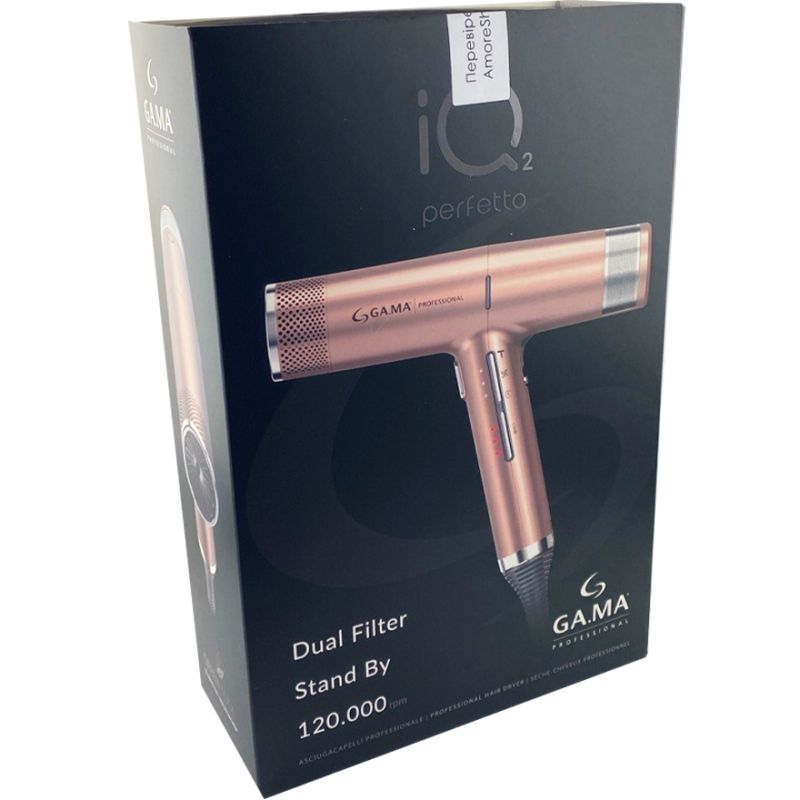 GA.MA Hairdryer IQ 2 Perfetto 1700-2000 W Gold/Rose (12 month warranty)