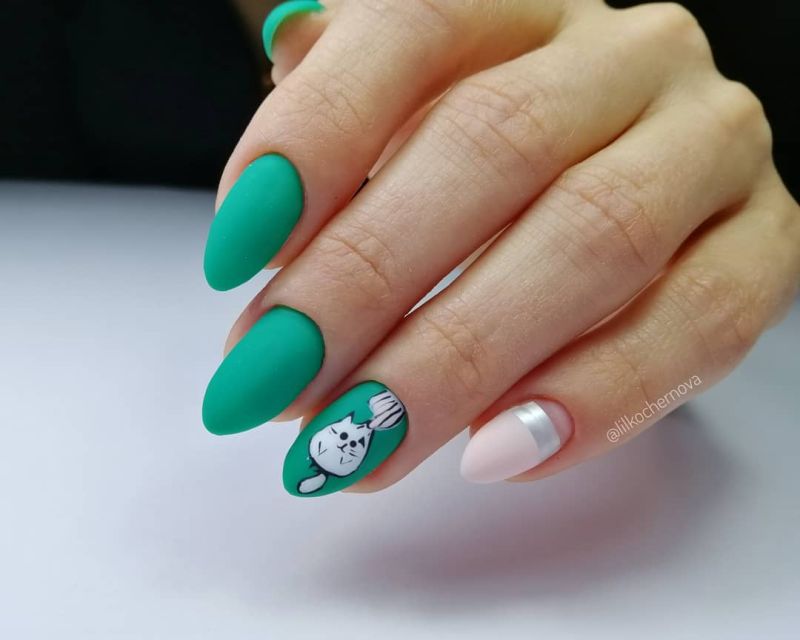 Kira Nails gel varnish No. 078 (green, enamel), 6 ml