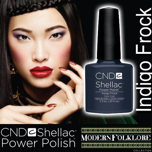 Гель-лак CND Shellac Indigo Frock (темний сіро-блакитний з ледве-помітним мікроблиском), 7,3 мл