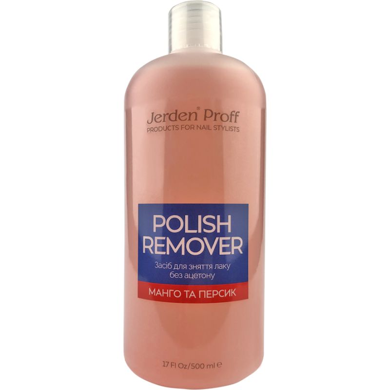 Jerden Proff Nail polish remover without acetone Mango and Peach, 500 ml