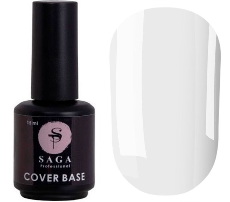 SAGA professional Base Elastic with brush - 1 (milky), 15 ml