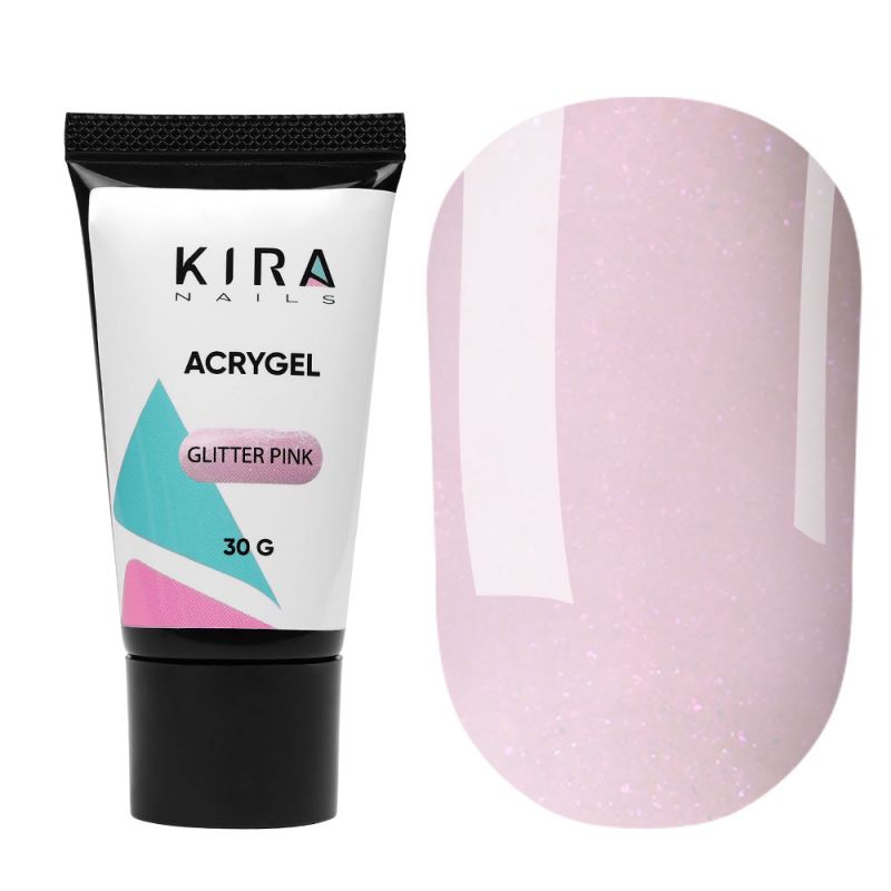 Kira Nails Acryl Gel - Glitter Pink, 30 g