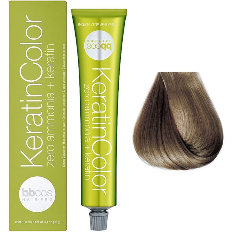 Bbcos Keratin Color крем-краска для волос 8/01 блондин светло-пепельный, 100 мл