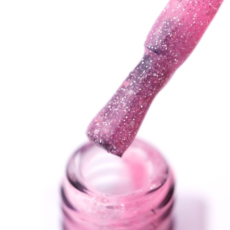 Trendy Nails Neon Siiay Base №03 (bright pink with sparkles, reflective), 8 ml