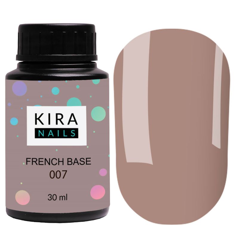 Kira Nails French Base 007 (холодный светло-коричневый), 30 мл