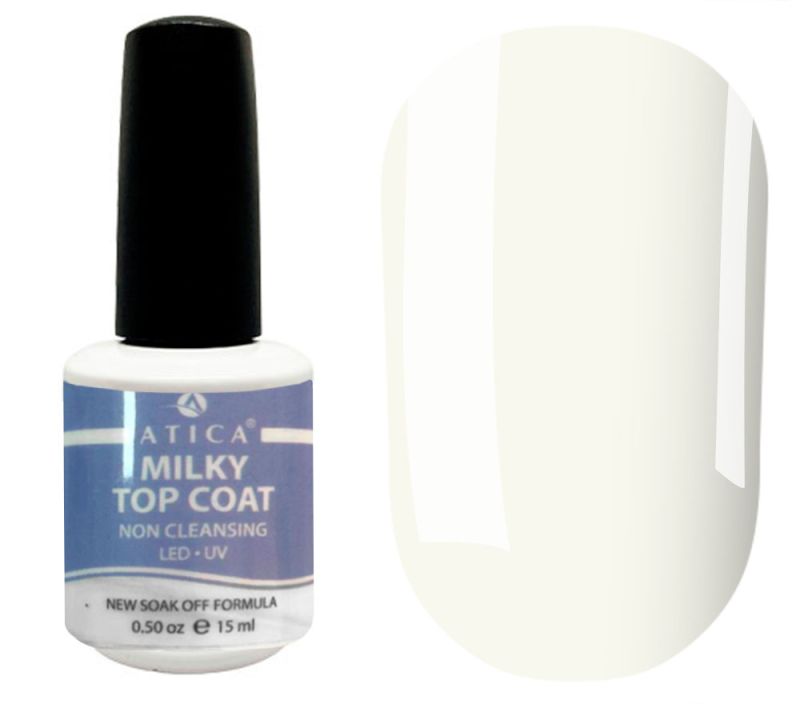 Atica Milky Top Coat without sticky layer, 15 ml