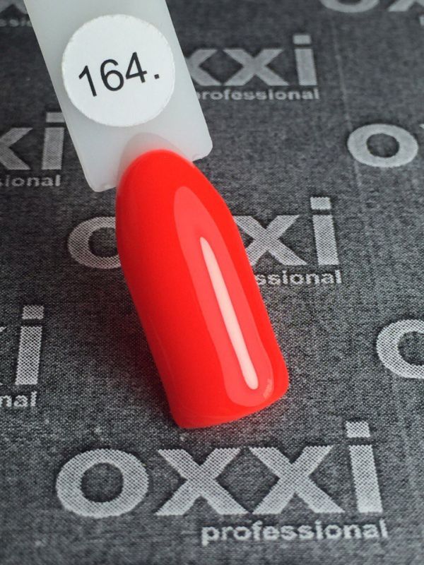 OXXI Гель-лак для ногтей №164 (яркий красно-оранжевый, неоновый), 10 мл