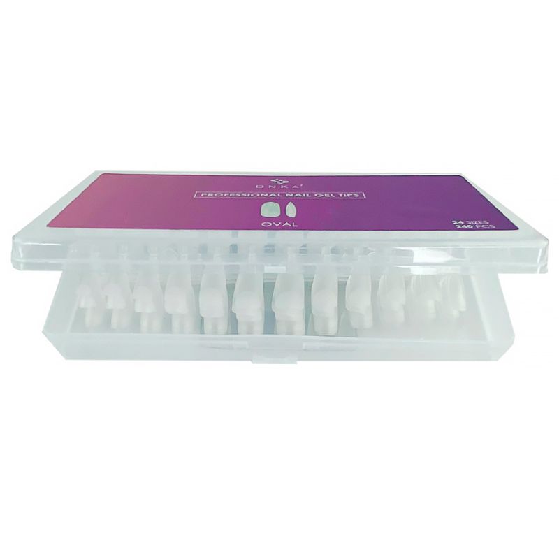 DNKa Гелеві тіпси для нарощування Professional Nail Gel Tips Oval, 240 шт